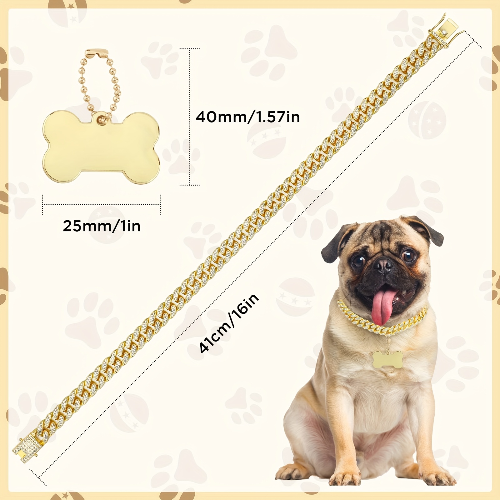 16-inch custom dog chain colla - Chain Quick Link 评论和价格